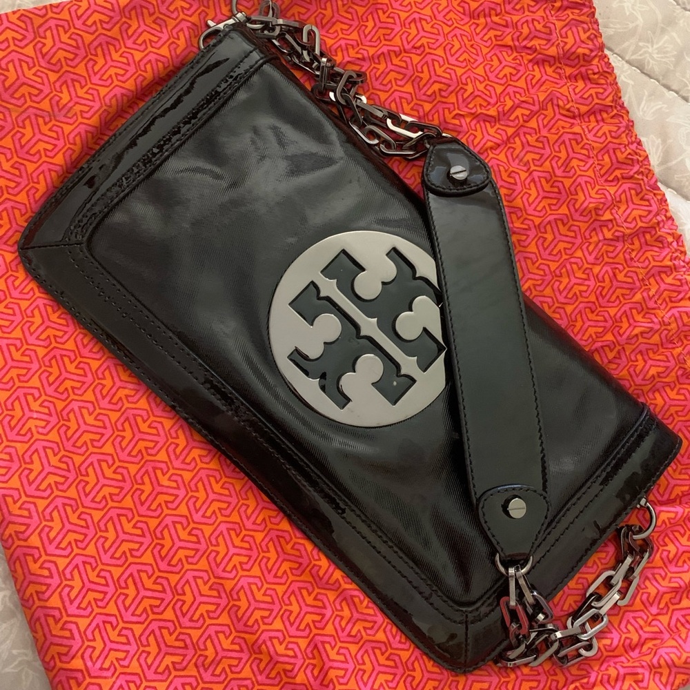 Tory Burch Black Leather Clutch